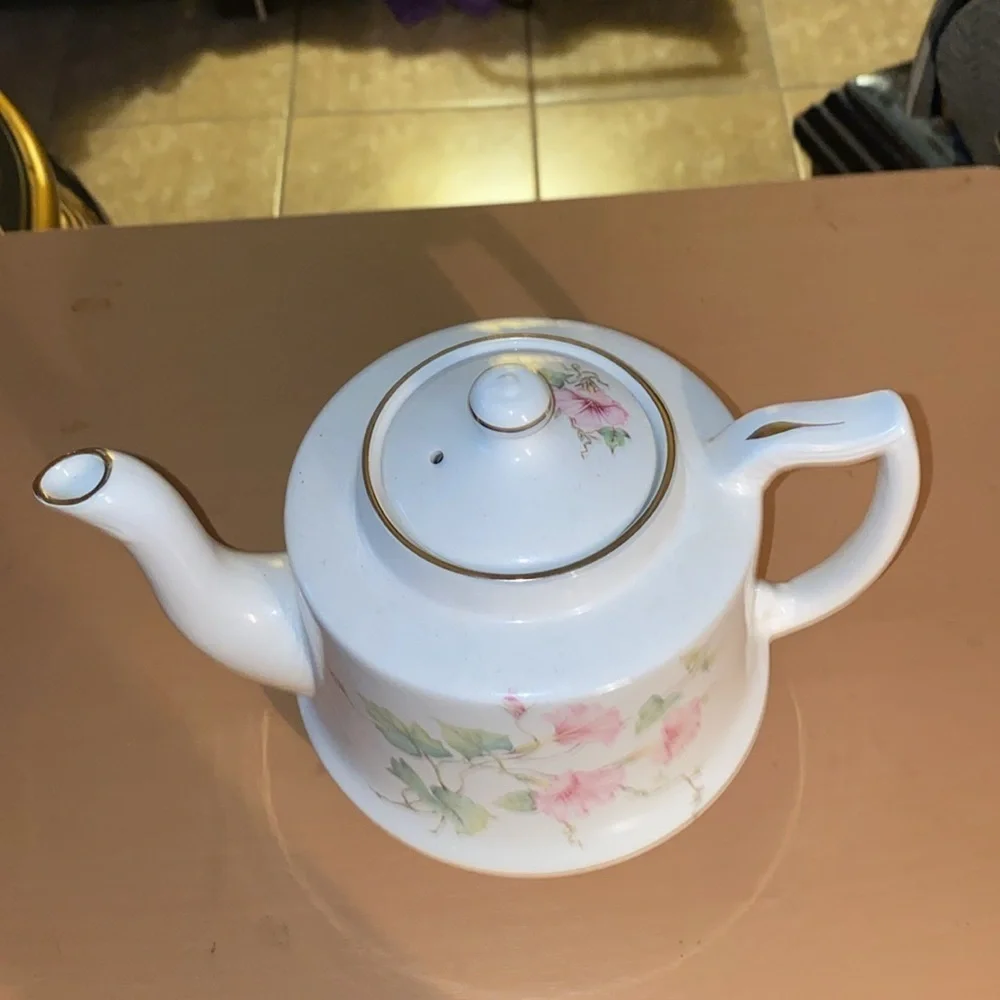 Vintage James Kent Old Foley Staffordshire Teapot  Floral Swirl Gold